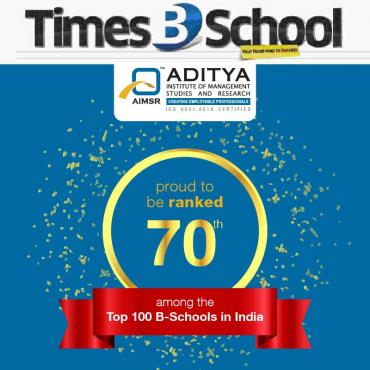 Ranked 70th among the Top B-School in the India by TImes B-School Survey 2019