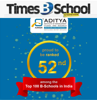 Ranked 52nd among the Top 100 B-School in the India by TImes B-School Survey 2023